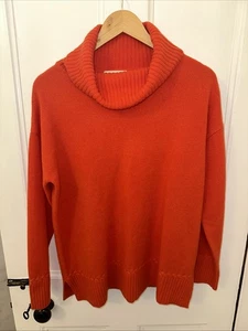 Jersey Woolovers Mujer Medio Naranja Cuello Tortuga Rollo Lana Merino Tejido Comodidad - Imagen 1 de 6