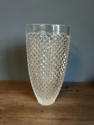 Nachtmann Solid Thick Heavy Glass Vase Hobnail Pyramid Style Stunning H 8” - Image 1 of 4