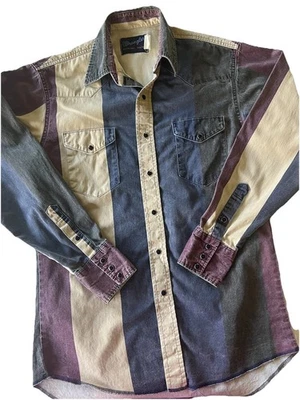 Vintage Wrangler Brushpopper Men Multicolor Cowboy X-Long Tails-15 1/2-34 - Image 1 of 4