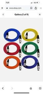 GLS Audio 6ft Patch Cable Cords - XLR Male to XLR Female Color Cables 6' SEALED - Bild 1 von 4