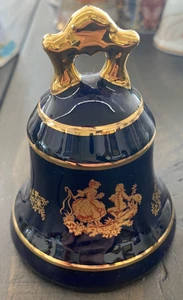Vintage Limoges Castel France Porcelain 22k Gold Courting Couple Bell - Picture 1 of 3