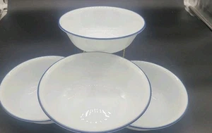 (4) Corelle JETT BLAU Suppe Müsli Salat Schüsseln 6,25" blaue Bänder JETBLAU - Bild 1 von 5