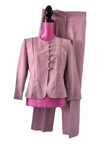 NEU MIT ETIKETT.. COUNTRY CASUALS.. Rosa Leinen/Seide Mischung Hosenanzug Gr. 10 - Bild 1 von 11