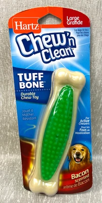 Hartz Chew 'N Clean Toba Hueso Tocino Perfumado Dental Perro Masticable Juguete Grande Foto 1 de 2