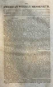 American Weekly Messenger March 19, 1814 William Clairborne New Orleans - Picture 1 of 2