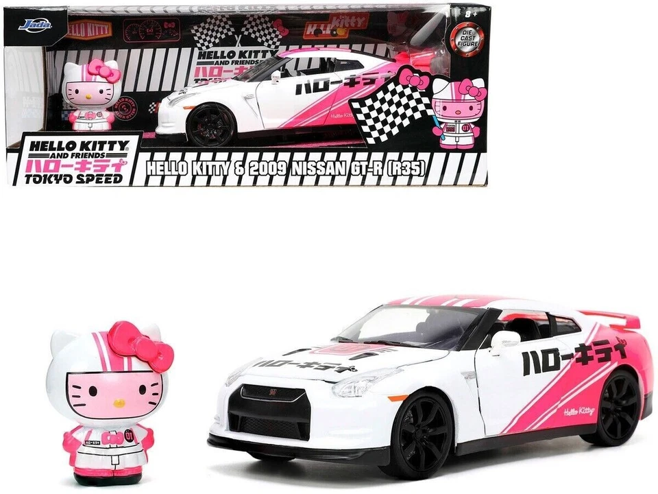 JADA TOYS 1/24 - NISSAN SKYLINE GT-R - WITH HELLO KITTY - 2009 33724W