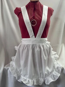 RETRO 50's STYLE HALF APRON / PINNY CROSSOVER BACK - WHITE - ROCKY HORROR - Picture 1 of 7