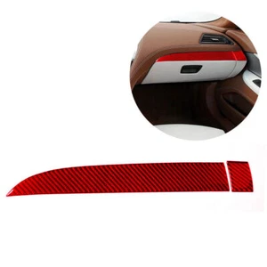 2pcs Red Carbon Fiber Passenger Dashboard Stripe Sticker Trim For BMW 650i 640i - Picture 1 of 7