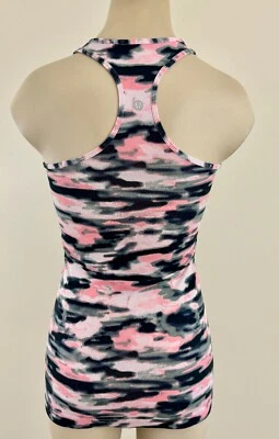 Camiseta sin mangas deportiva LULULEMON COOL para mujer talla 2 apenas rosa wamo camuflaje espalda deportiva EXCELENTE Foto 1 de 4