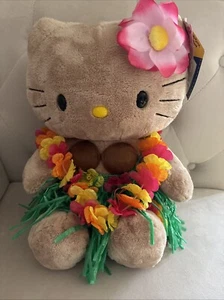 Build A Bear Tropical Hello Kitty Plush Sunkissed Tan Original Flower Bow Hawaii - Picture 1 of 20