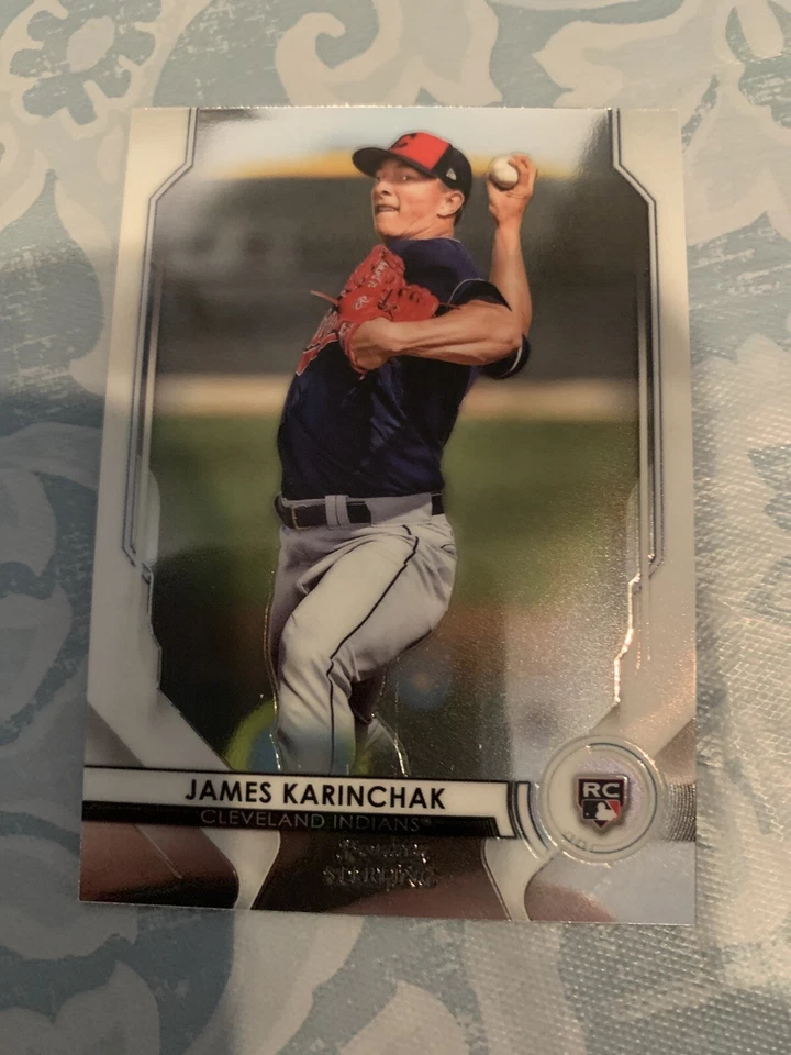 2020 Bowman Sterling James Karinchak RC Rookie Cleveland Indians - Image 1 of 2