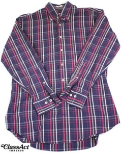 Peter Millar Shirt Men Purple Plaid Long Sleeve Button Up Designer Cotton Sz M - Picture 1 of 9