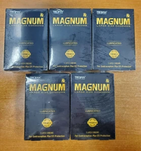 5 Boxes of 5: Trojan Magnum Large Lubricated Latex Condoms Exp. 9/27 (9553-W7D) - Picture 1 of 7