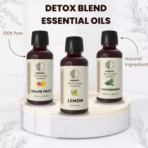 Detox - Grapefruit, Lemon, Peppermint Essential Oils Aromatherapy & Diffuser - Picture 1 of 5