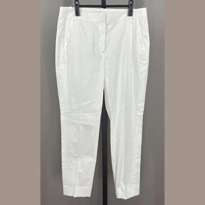 NOVA Calça Brooks Brothers Feminina 6 Branca Perna Reta Preppy Classic - Imagem 1 de 4