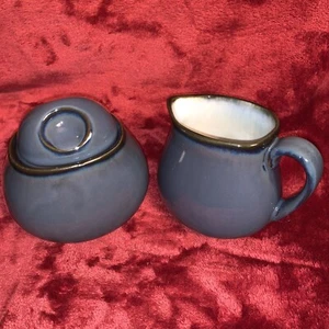 Sango Nova Eggplant Blue Cream & Sugar Set - Picture 1 of 6