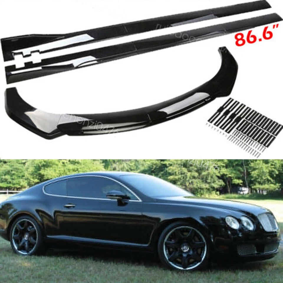 Front Bumper Lip Splitter Spoiler Side Skirt Body Kit For Bentley Continental GT Foto 1 de 4