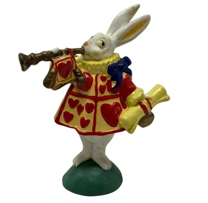 ALICE IN WONDERLAND Hamilton Gifts 1990 PVC White Rabbit 3" Figure Trumpet Heart - Picture 1 of 5