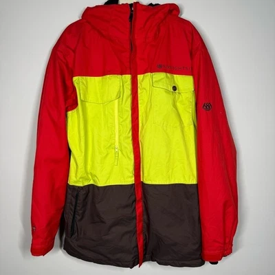 686 Chaqueta de esquí o snowboard térmica aislada tricolor para hombre roja, amarilla, marrón Foto 1 de 4