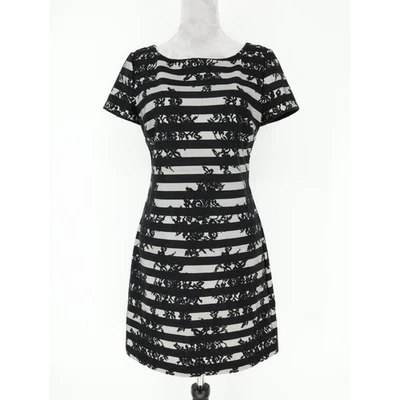 Juicy Couture платье женщин средний черный серый цветочный полоски с подкладкой молнии карьера - Изображение 1 из 4