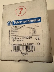 Telemecanique Contactor 5.5kW 12A 3 Pole 415VAC LC1D12N7 - Picture 1 of 4