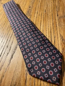 Vintage EUC Leonardo Men’s Satin Poly Foulard Tie Necktie USA - Picture 1 of 8