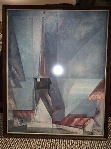Lyonel Feininger,  1950's original print framed by John Wiseman of Newport R.I.