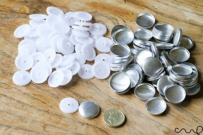 36L Button Blanks Cover Non Astor Sets White Metal Plastic 23mm Dress Sewing - Image 1 of 4