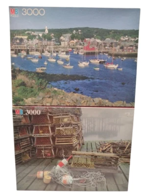 2 винтажных пазла 1993 Milton Bradley Magnum 3000 карат сцены штата Мэн - совершенно новые - Изображение 1 из 4