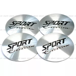 4x Silver 56mm SPORT Edition Car Wheel Center Cover Hub Sticker Cap Accessories - Picture 1 of 8