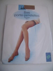 Bas en mousse pour porte-jarretelles 20D Phildar T 2 biche neufs emballés - Picture 1 of 2
