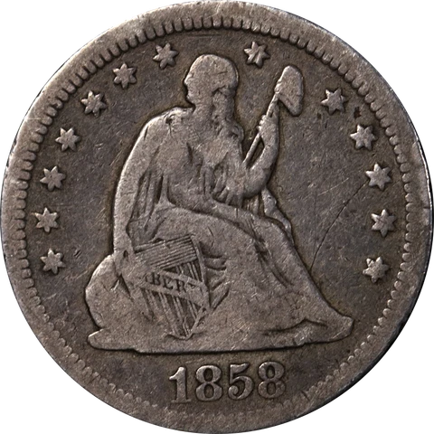 1858-P Seated Liberty Quarter Great Deals From The Executive Coin Company Cover