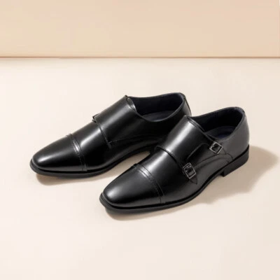 Men Monk Strap Oxford Shoes Dress Shoes Slip On Casual Shoes Dress Loafers US - Image 1 of 4