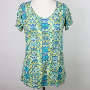 Camisa de cuello escote escote triángulo geométrico LULAROE XS - Imagen 1 de 4