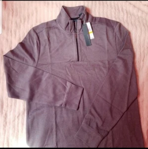 NEW PERRY ELLIS 1/4  ZIP UP SWEATER TOP GREY NWT MENS NEW WITH TAGS - Picture 1 of 4