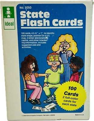 Tarjetas Flash Ideal School Supply Company 50 Estados De Colección 1985 Completas Foto 1 de 4