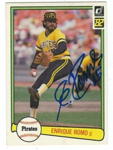 Signed ENRIQUE ROMO Pittsburgh Pirates 1982 DONRUSS Card #59 - COA - Picture 1 of 1