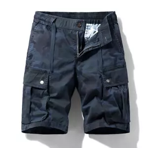 Pantaloncini cargo mimetici uomo vita elastica esercito militare mezzo pantalone - Foto 1 di 17