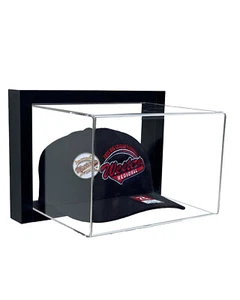 Framed Acrylic Wall Mount Hat Display Case UV Protecting Secure Mount - Picture 1 of 5