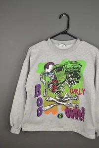Goosebumps Curly The Skeleton “Boo Dude!” Vintage Kids L Sweatshirt Parachute - Picture 1 of 9