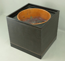 象彦 Zohiko Japanese Hibachi, Brazier Sahari (Copper Alloy) with wooden Box V707