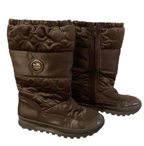 COACH Drexel Boots A7274 Chocolate Brown Quilted Winter Snow Size 5.5B - Picture 1 of 8
