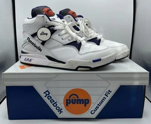 REEBOK OMNI ZONE PUMP 2014 SZ. 10.5 WHITE/TEAM PURPLE/BLACK EUC HTF W/BOX RARE! - Picture 1 of 9