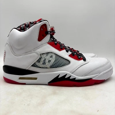 Air Jordan 5 Retro Quai 54 Blanco Rojo Negro Zapatos Atléticos EE. UU. 13 Para hombres DJ7903-106 Foto 1 de 4