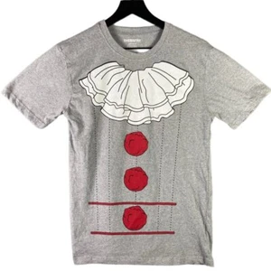 Clown T-Shirt Mens Size Medium Halloween Costume Gray Short Sleeve Graphic Tee - Picture 1 of 7