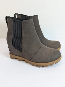 SOREL Joan of Arctic Hidden Wedge II Chelsea Boots Dark Brown NL3754-205 Sz 6 - Picture 1 of 11