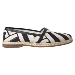 DOLCE & GABBANA Shoes Espadrille Black White Stripes Slip On EU40.5/US7.5 640usd - Picture 1 of 11