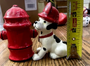 Dalmation Dog and Fire Hydrant Salt and Pepper Shakers Set - Picture 1 of 8