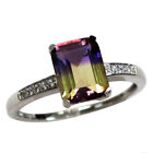 CLASSY 1.5 CT AMETRINE 925 STERLING SILVER RING SIZE 5-10