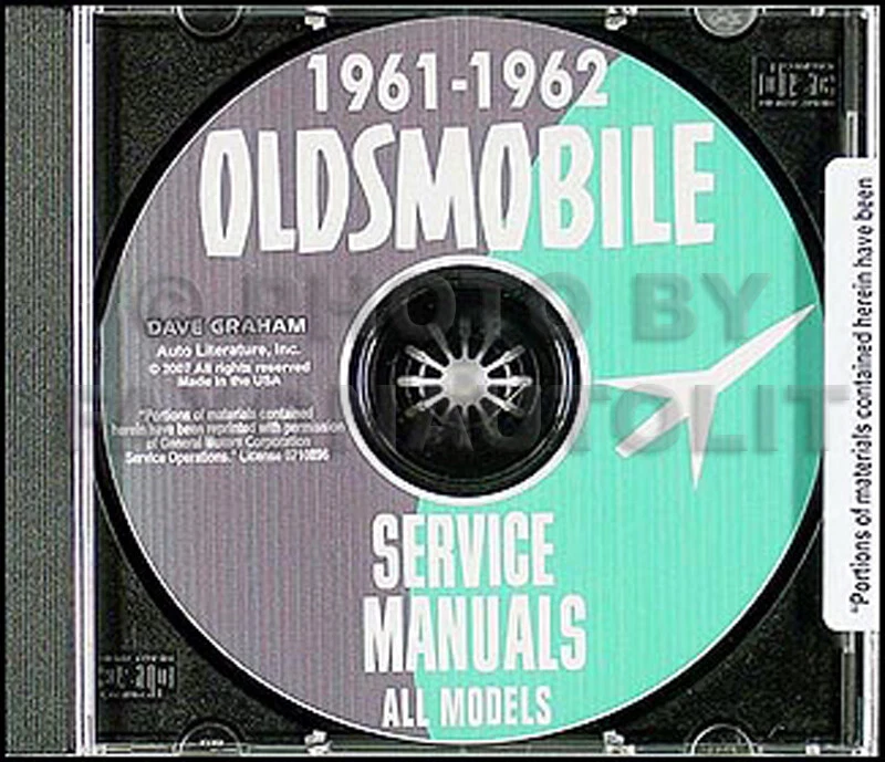 1961 1962 Oldsmobile Tienda Manual CD Alfanje F85 Olds Servicio Reparar Cd-Rom - Imagen 1 de 1